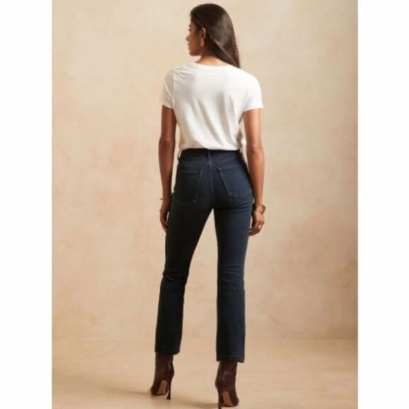 Banana Republic High Rise Crop Bootcut Boot Jeans Denim Dark Wash 30 Short - Picture 2 of 8
